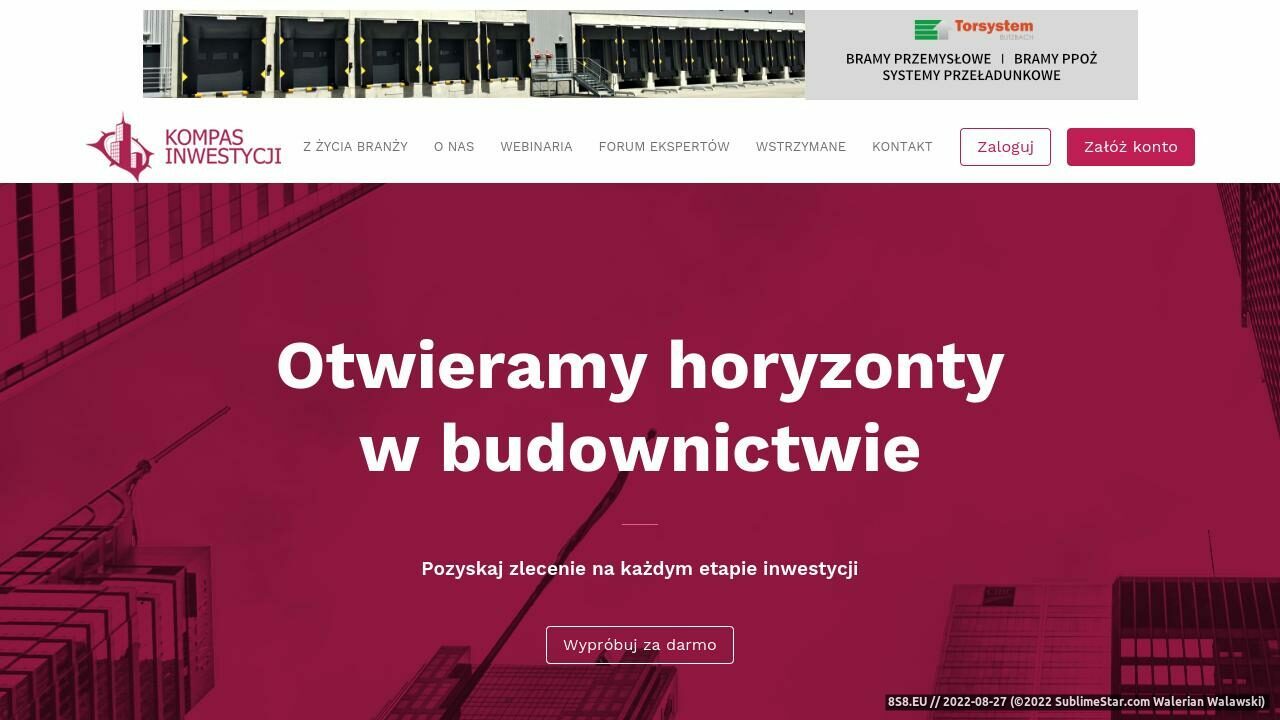 Zrzut ekranu Inwestycje Warszawa