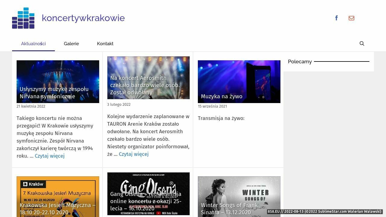 Koncerty w Krakowie (strona koncertywkrakowie.pl - KoncertywKrakowie.pl)