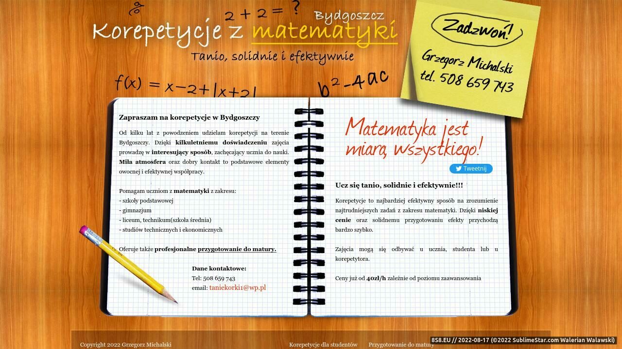 Korepetycje z matematyki Bydgoszcz (strona www.korepetycje.jcom.pl - Korepetycje.jcom.pl)