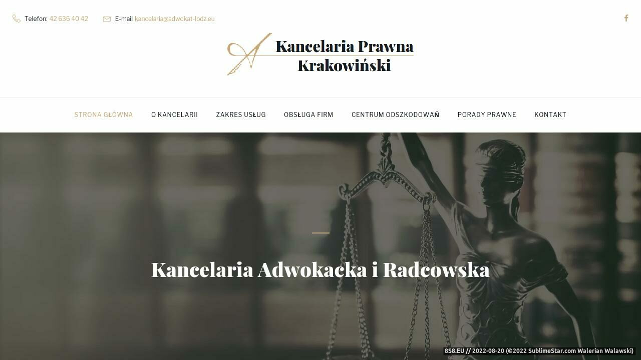 Zrzut ekranu Kancelaria Adwokacka Adwokat Andrzej Krakowiński