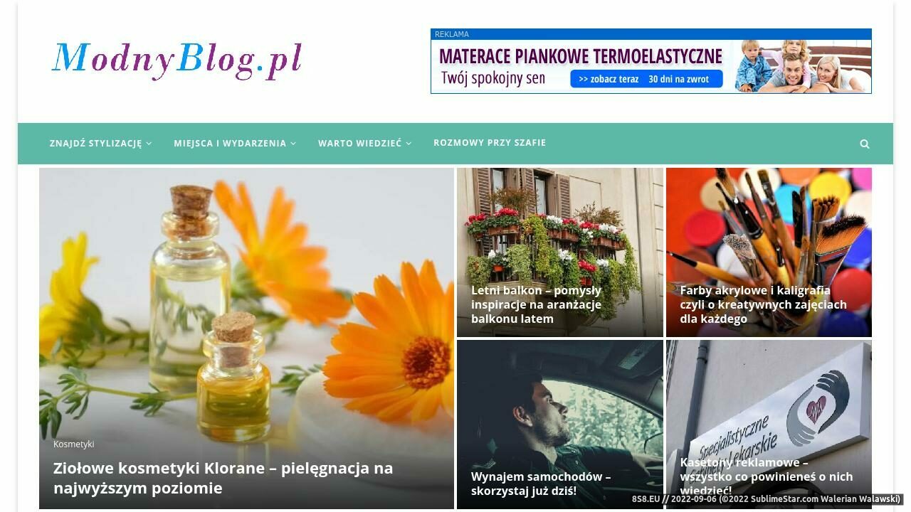 Zrzut ekranu Blog modowy Krakowskie Szafiarki