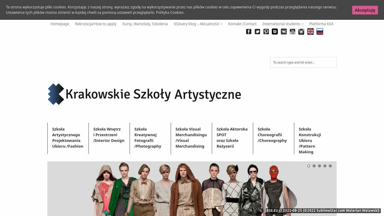 Zrzut ekranu Kierunki artystyczne - kursy przygotowawcze