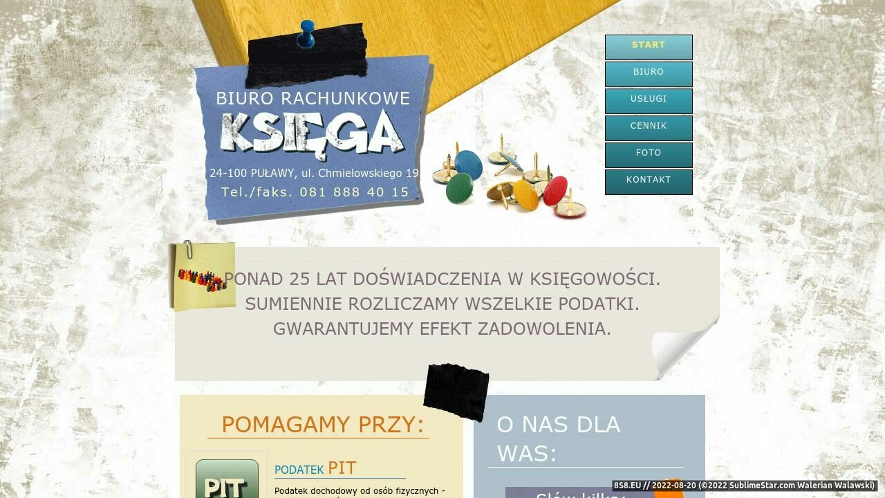 Zrzut ekranu Biuro Księgowe w Puławach