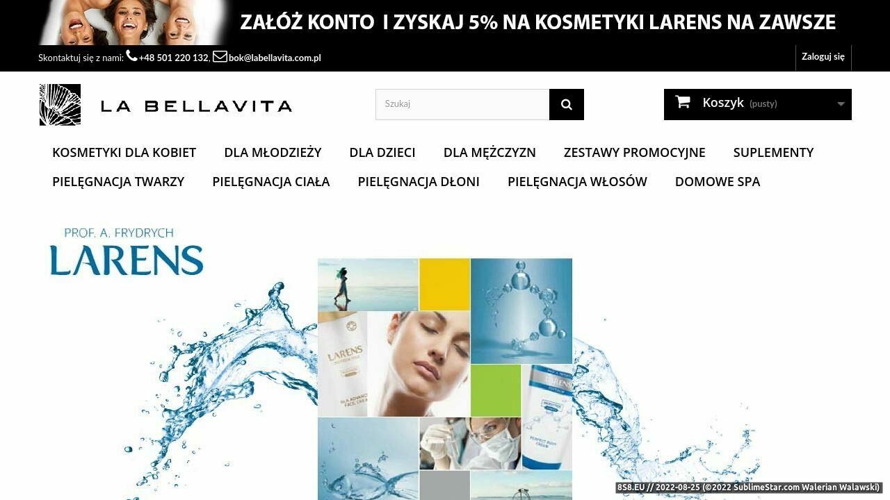 Sprzedaż naturalnych kosmetyków i kosmeceutyków (strona labellavita.com.pl - Kosmetyki z LaBellaVita)