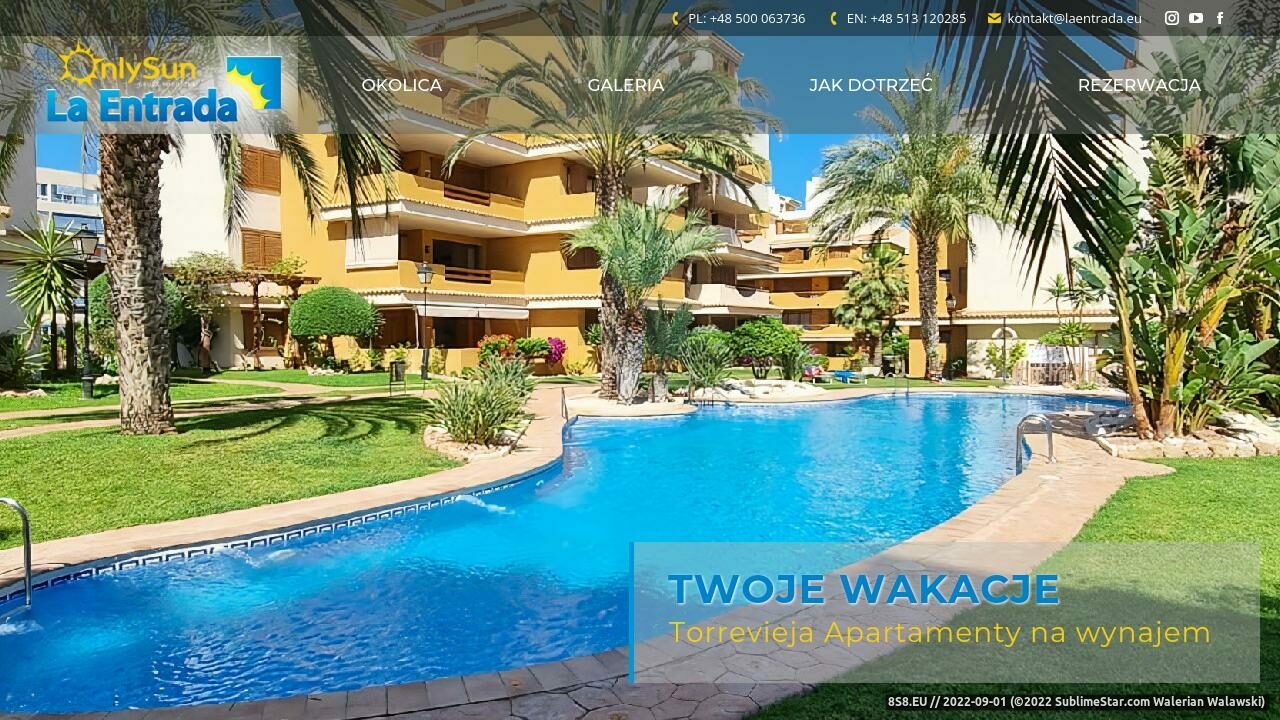 Zrzut ekranu Hiszpania wakacje apartamenty noclegi