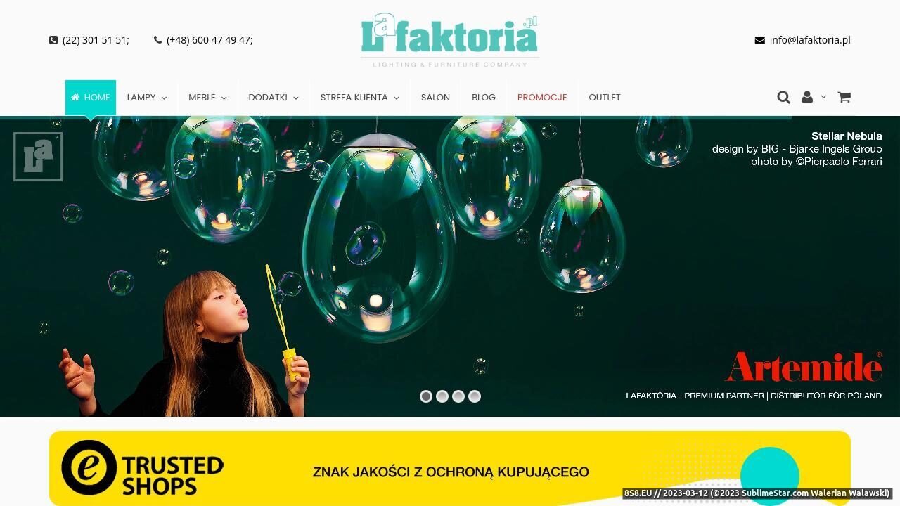 Luksusowe oświetlenie (strona lafaktoria.pl - Lafaktoria)