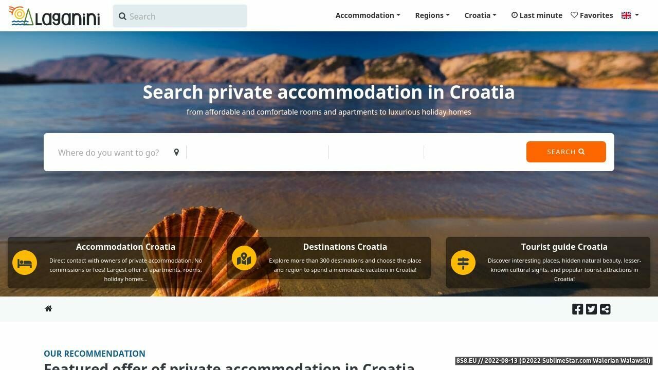 Apartamenty i kwatery prywatne Chorwacja (strona laganini.com - Laganini.com)