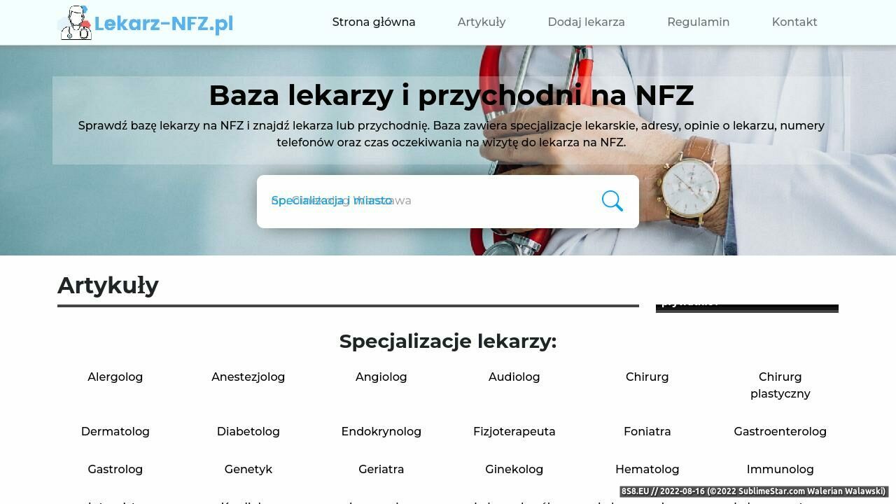 Numery telefonu lekarzy (strona lekarz-nfz.pl - Baza Lekarzy Na NFZ)