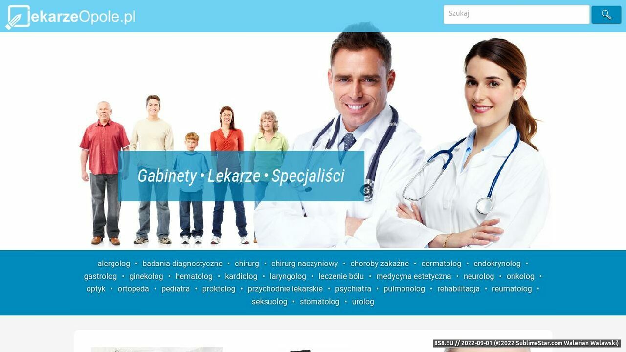 Zrzut ekranu Gabinety lekarskie z Opola