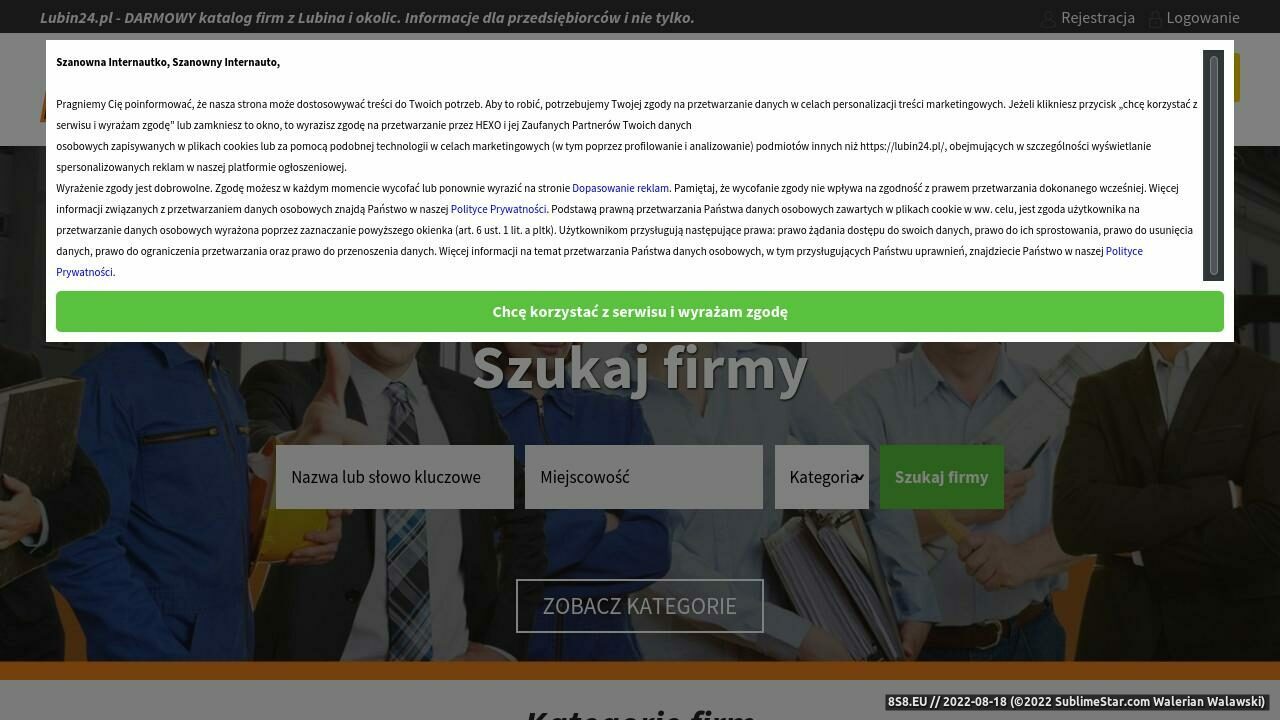 Zrzut ekranu Lubin 24.pl - Lubiński Portal Konsumenta
