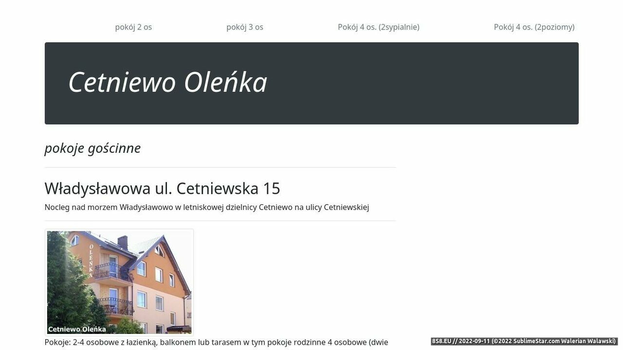 Cetniewo OLEŃKA - kwatery prywatne Władysławowo (strona m.cetniewo.biz - Cetniewo)