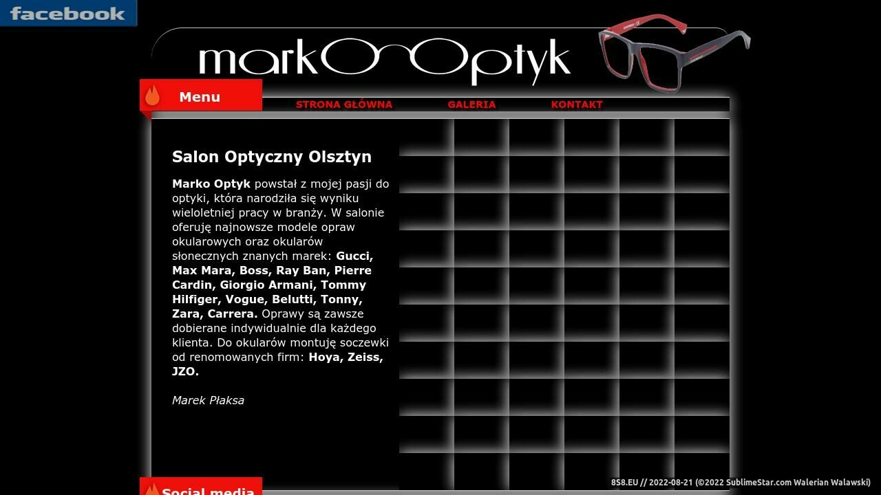 Zrzut ekranu Opis oferty salonu optycznego w Olsztynie