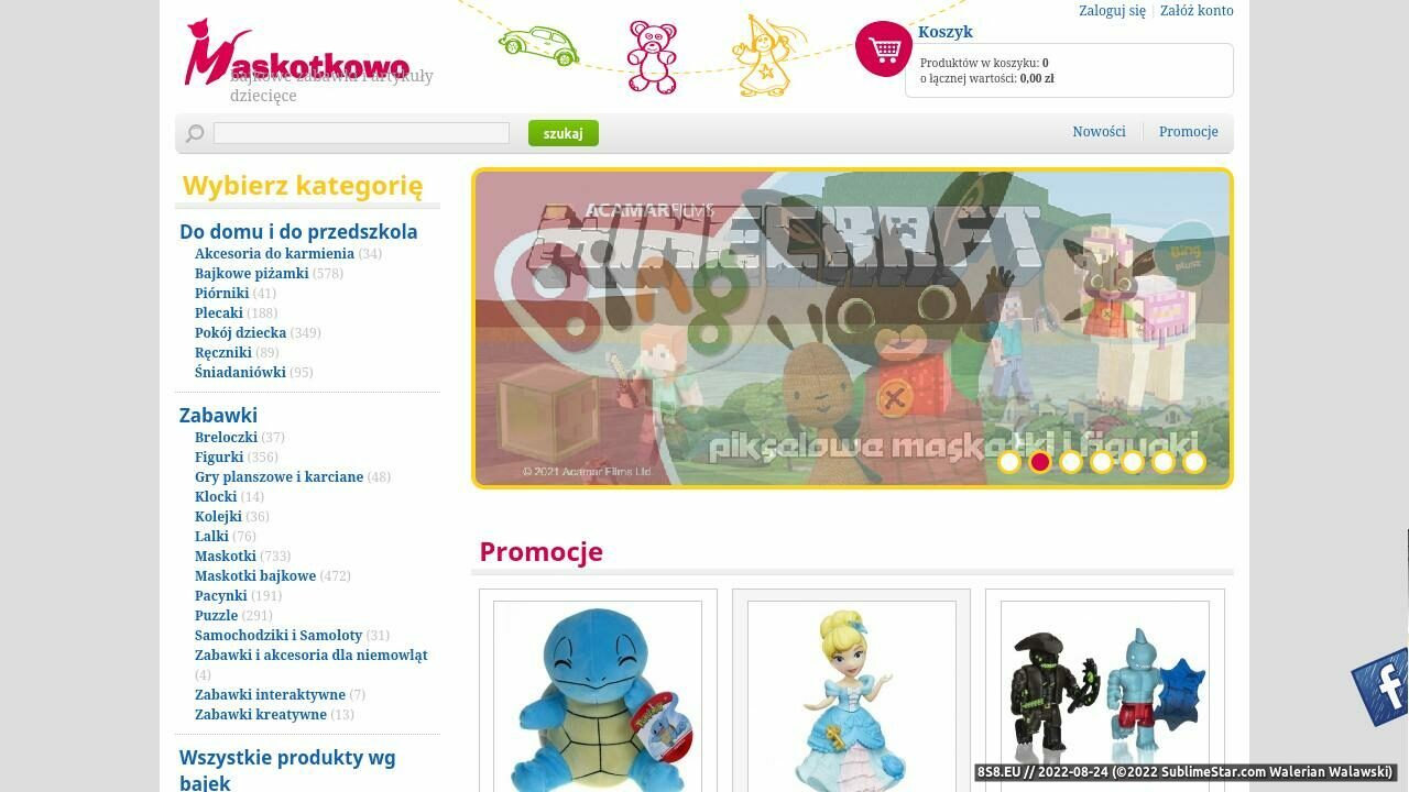 Zrzut ekranu Zabawki pluszowe w Maskotkowo