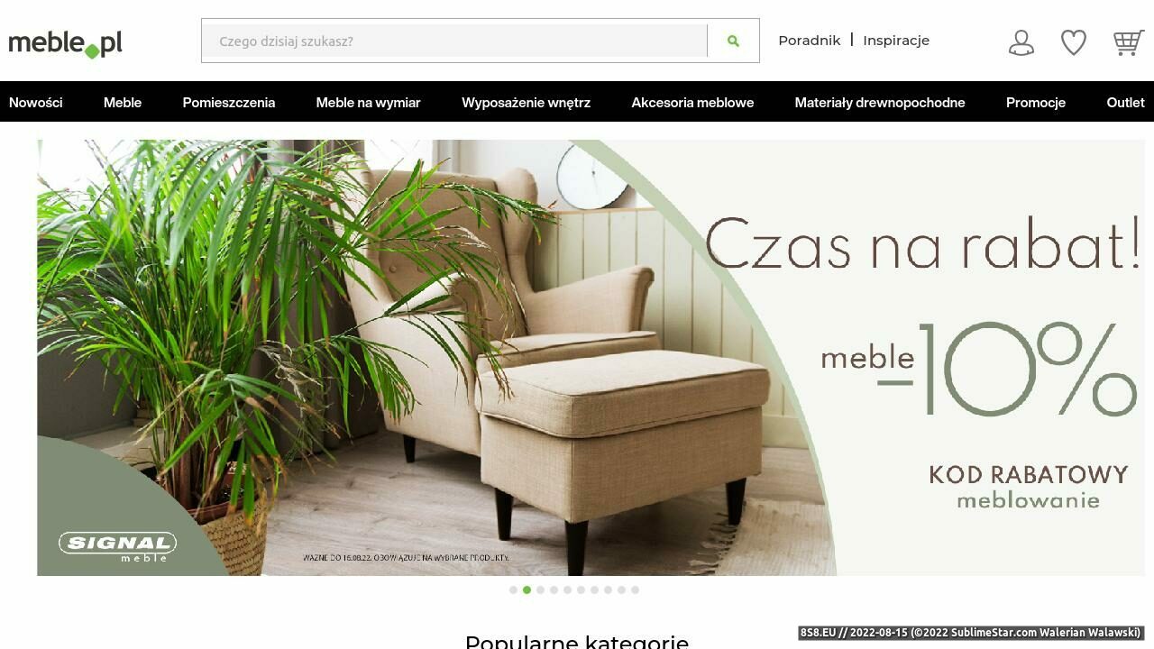 Zrzut ekranu Meble.pl - sklepy meblowe, salony meblowe, producenci mebli