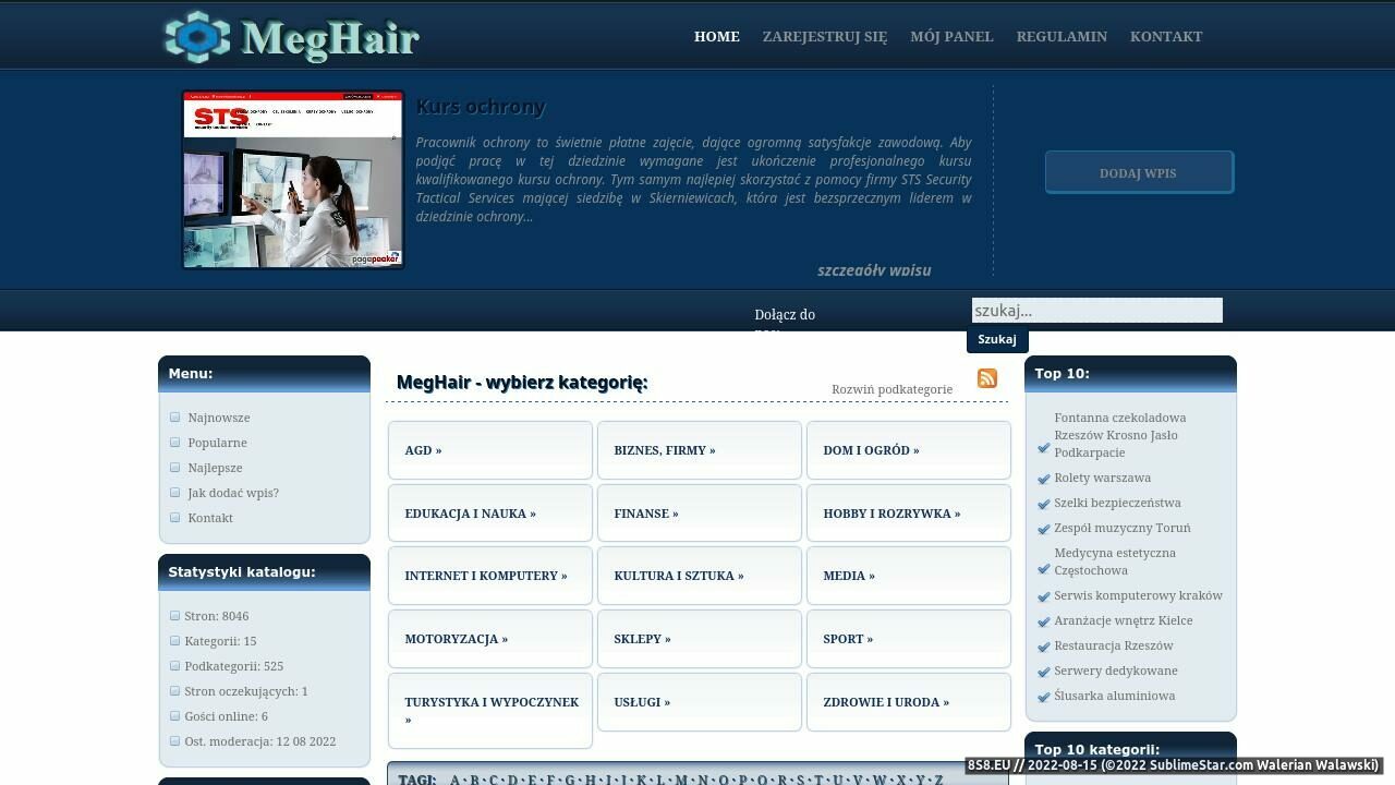 Zrzut ekranu Dobry katalog - MegHair.pl