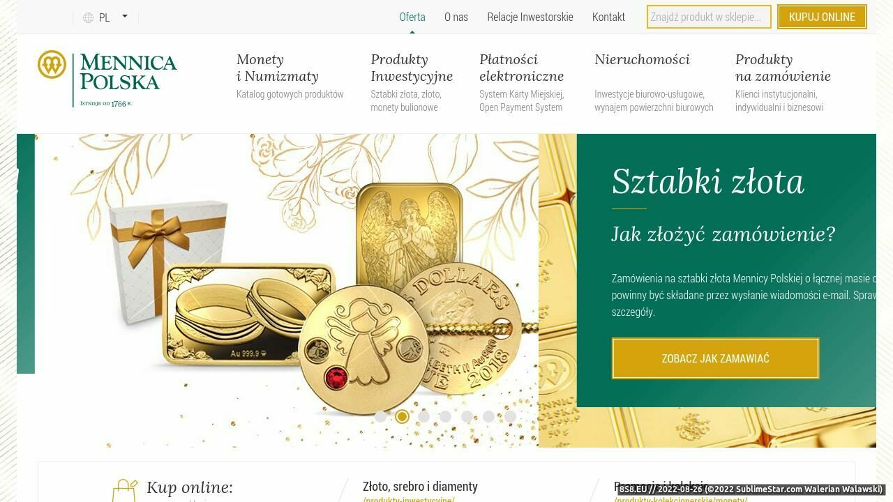 Zrzut ekranu Złoto, srebro, diamenty i metale szlachetne