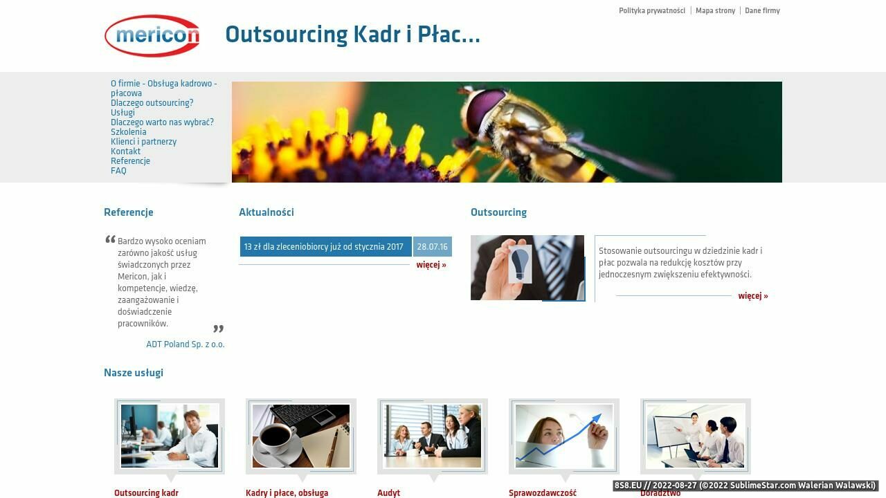 Kadry, outsourcing płacowy (strona www.mericon.pl - Kadry)
