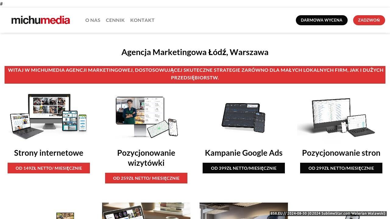 Usługi marketingowe Łódź (strona michumedia.pl - Michumedia Łódź)