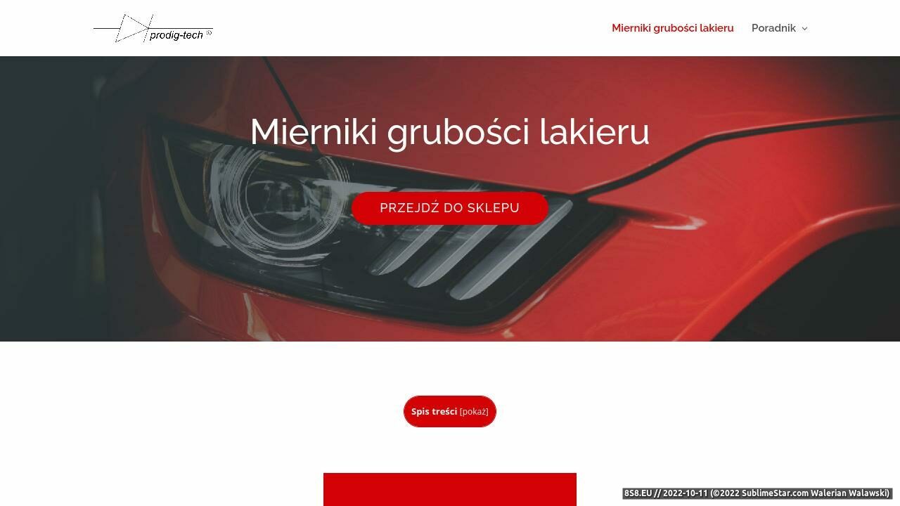Zrzut ekranu Mierniki-grubosci-lakieru.pl - oferta mierników lakieru