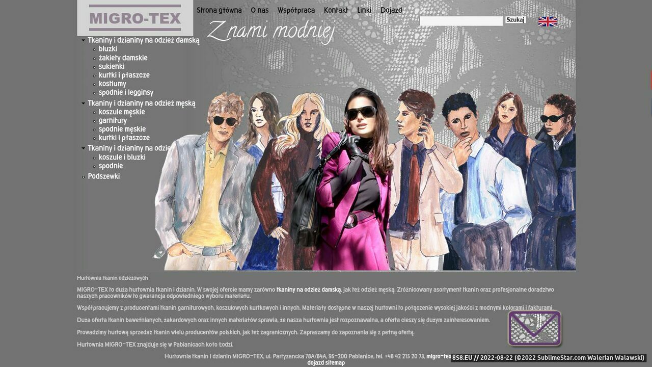 Zrzut ekranu MIGRO-TEX tkaniny
