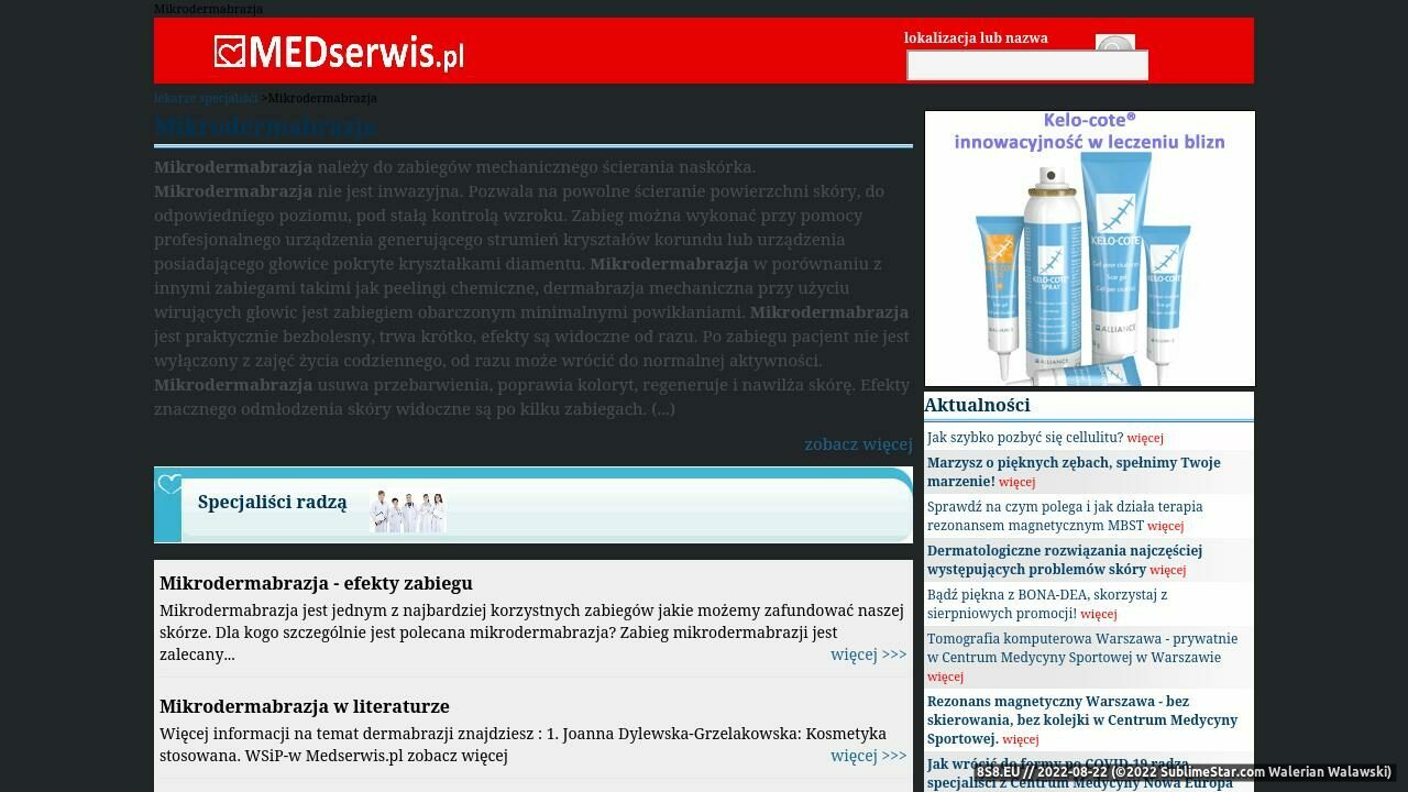 Zrzut ekranu Mikrodermabrazja Warszawa