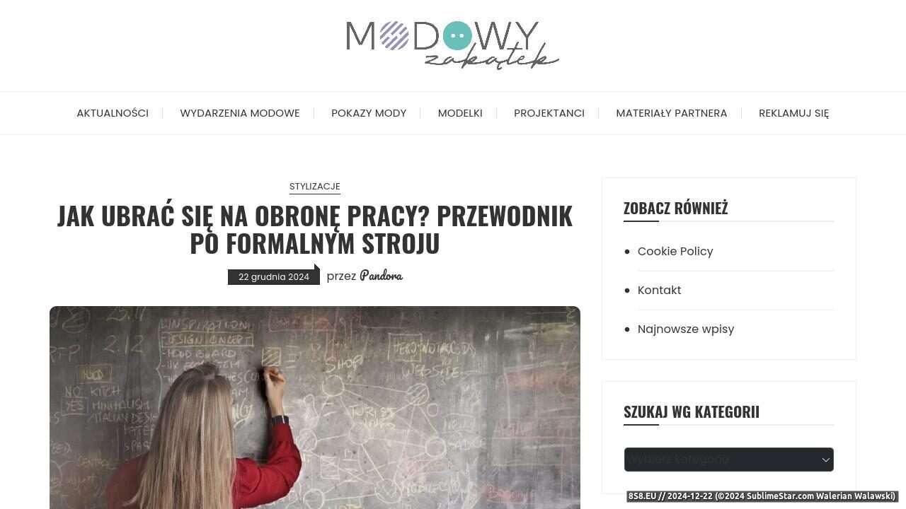 Blog modowy (strona modowyzakatek.pl - Modowy Zakatek)