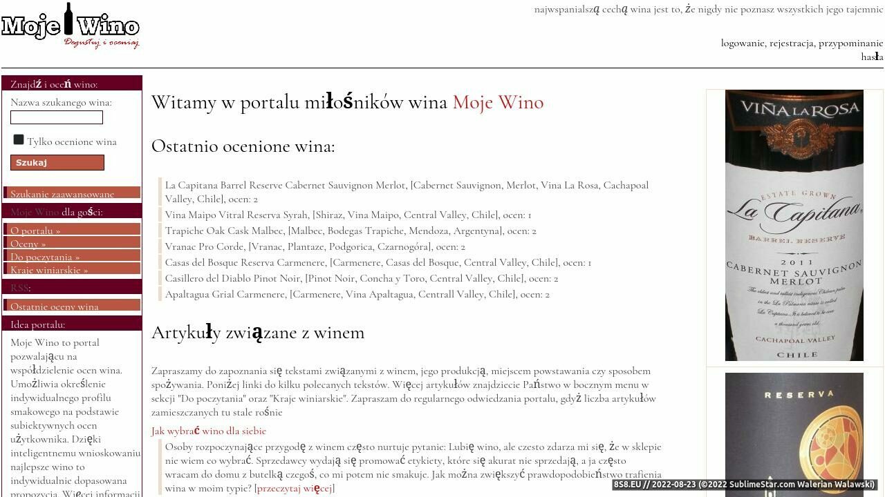 Moje wino - oceny (strona www.mojewino.pl - Wino francuskie)