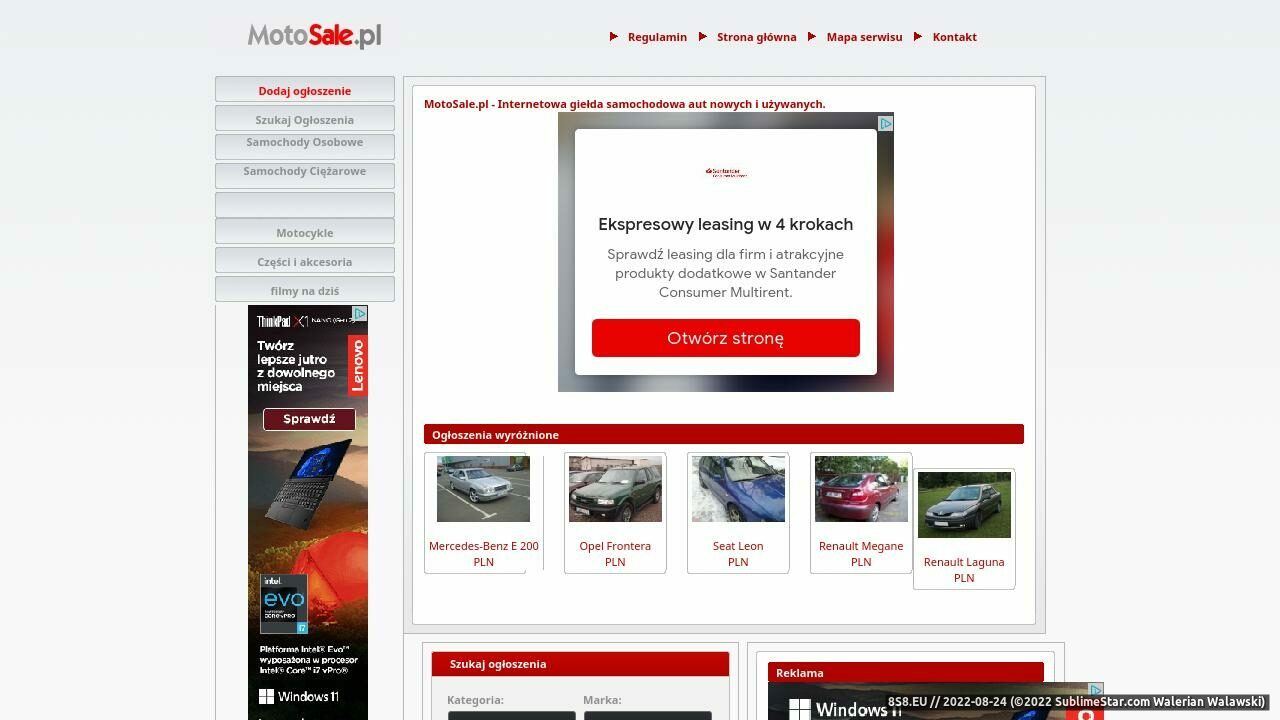 Ogłoszenia motoryzacyjne (strona www.motosale.pl - Motosale.pl)