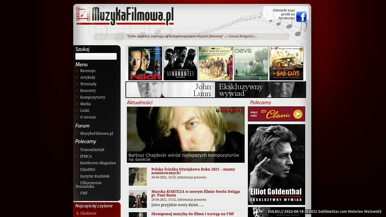 Soundtrack, muzyka filmowa (strona www.muzykafilmowa.pl - Muzykafilmowa.pl)