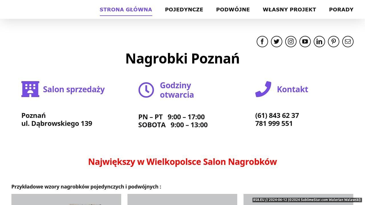 Produkcja nagrobków granitowych (strona nagrobkipoznan.com - Graniteks Poznań)