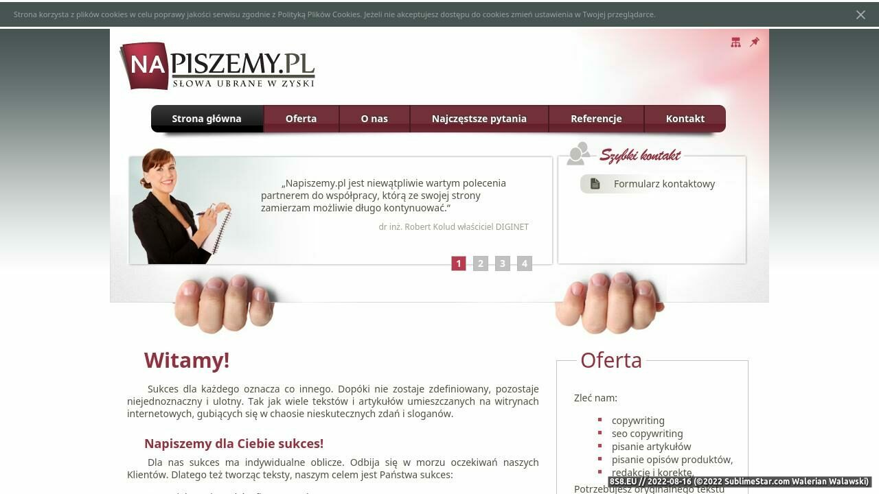 Copywriting, pisanie tekstów na zamówienie (strona www.napiszemy.pl - Napiszemy.pl)