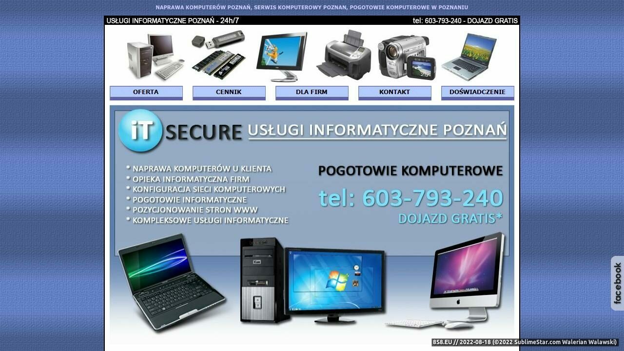 Zrzut ekranu Naprawa Komputerów Poznań - dojazd do klienta