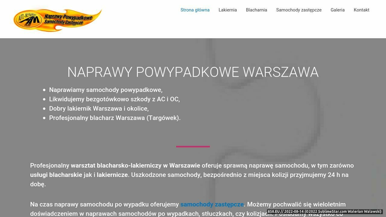 Naprawy powypadkowe Warszawa - blacharz, lakeirnik (strona www.naprawy-powypadkowe.warszawa.pl - Naprawy-powypadkowe.Warszawa.pl)