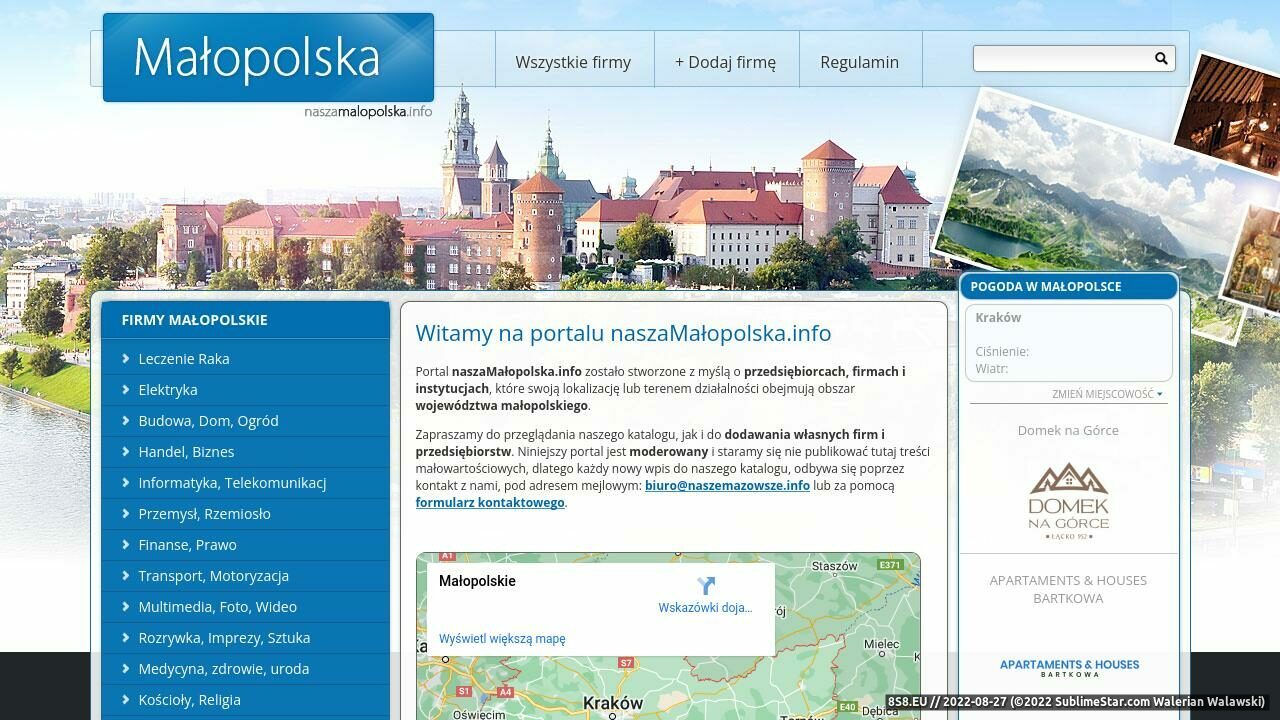 Zrzut ekranu Katalog firm Małopolska