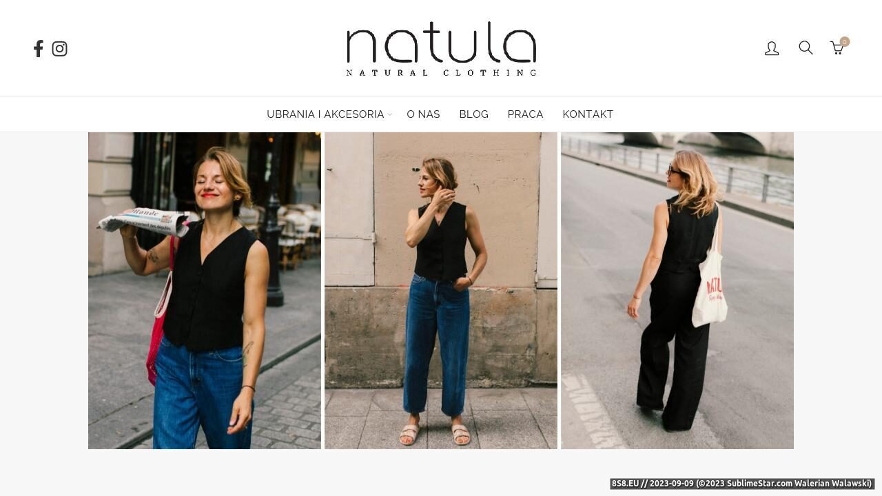 Sklep z odzieżą dla kobiet z tkanin naturalnych (strona natula.pl - Natula Odzież Lniana)