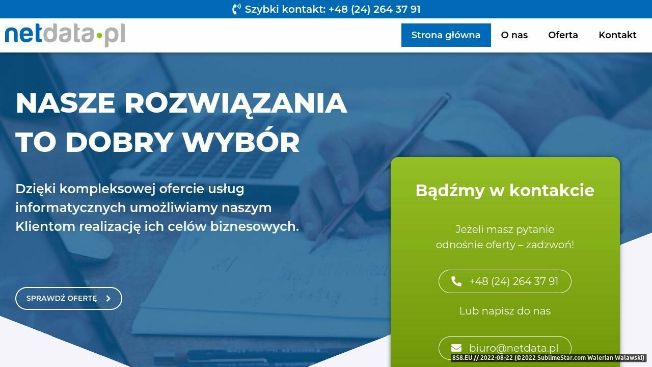 Tworzenie stron www, oprogramowanie dla firm Płock (strona netdata.pl - Netdata.pl)