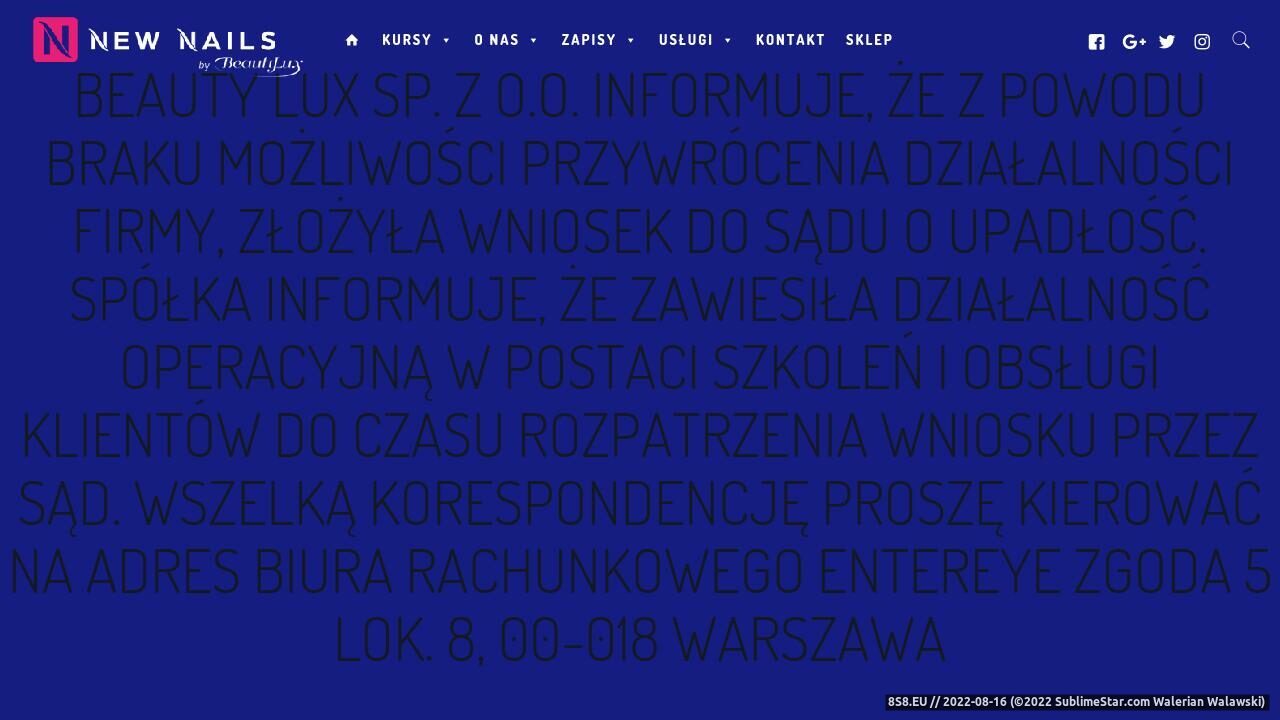 Zrzut ekranu Kursy stylizacji paznokci i kosmetyczne NEW NAILS (manicure, pedicure) Warszawa