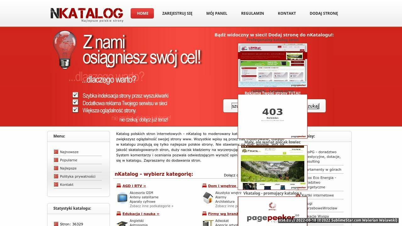 Zrzut ekranu Polskie strony internetowe - nKatalog