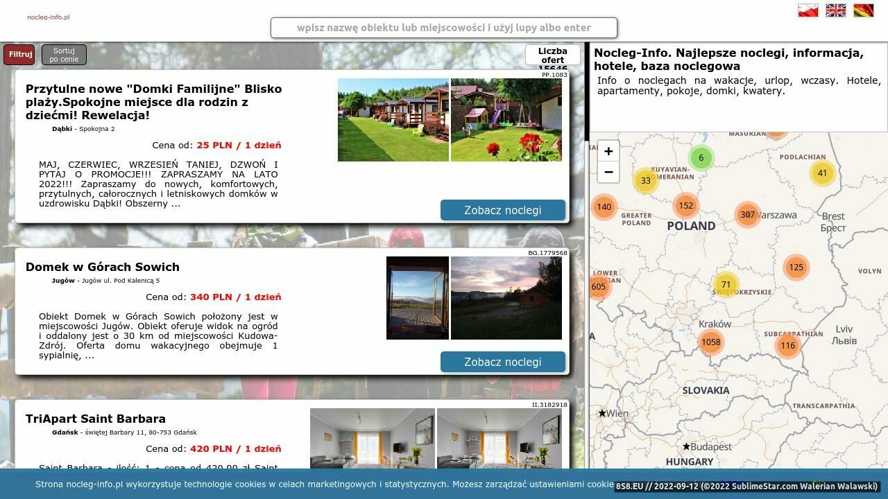 Zrzut ekranu Baza ofert turystycznych
