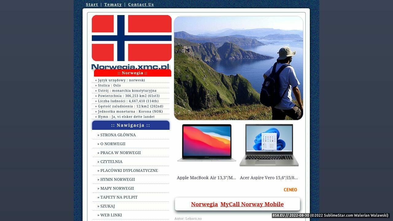Zrzut ekranu Norwegia Norway Oslo