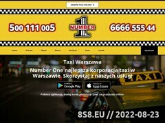 Zrzut strony Taxi Warszawa - Number One