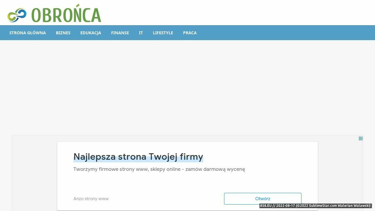 Zrzut ekranu Adwokat Warszawa
