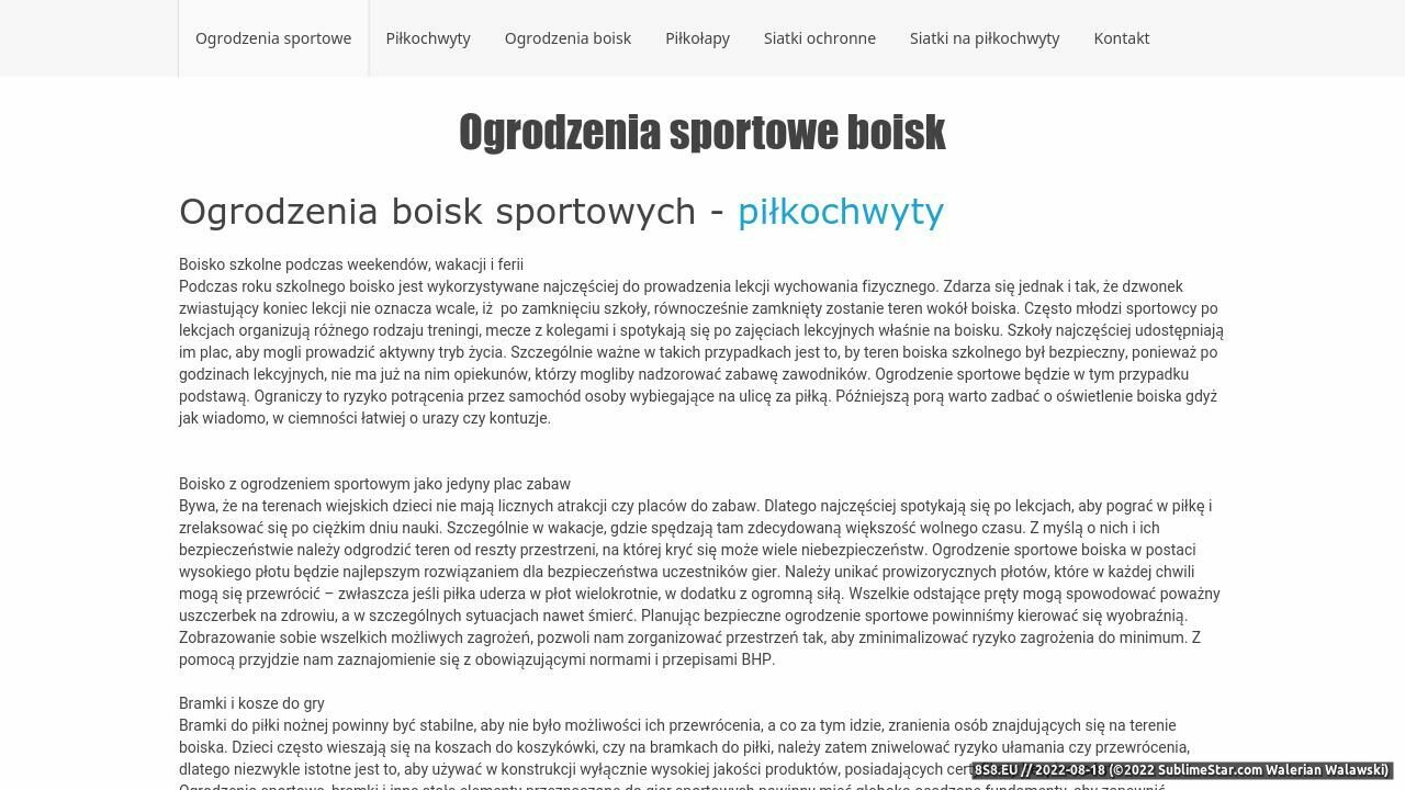 OGRODZENIA SPORTOWE BAGAN (strona www.ogrodzeniasportowe.com.pl - Ogrodzeniasportowe.com.pl)