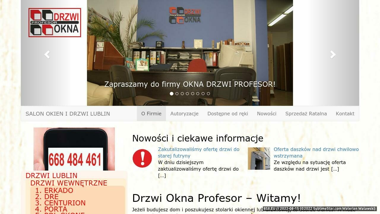 Dzwi i okna w Lublinie,salon sprzedaży i montaż (strona www.oknadrzwiprofesor.pl - Drzwi Okna Profesor)