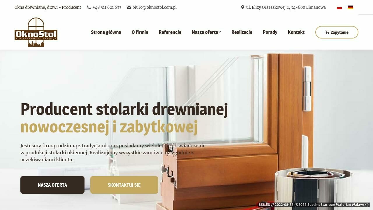 OknoStol okna drewniane (strona oknostol.com.pl - Oknostol.com.pl)