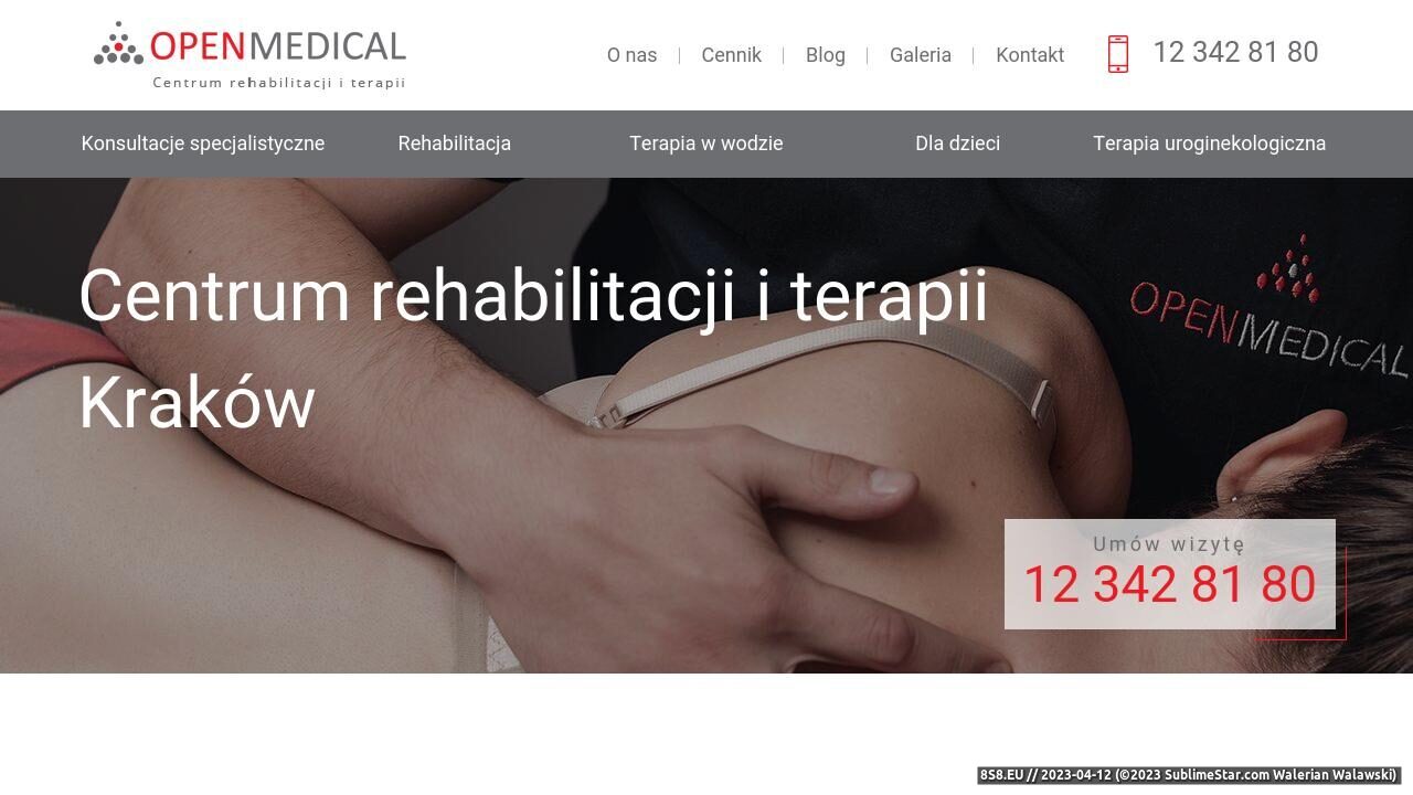 Rehabilitacje, terapie w wodzie oraz konsultacje (strona openmedical.pl - Open Medical)
