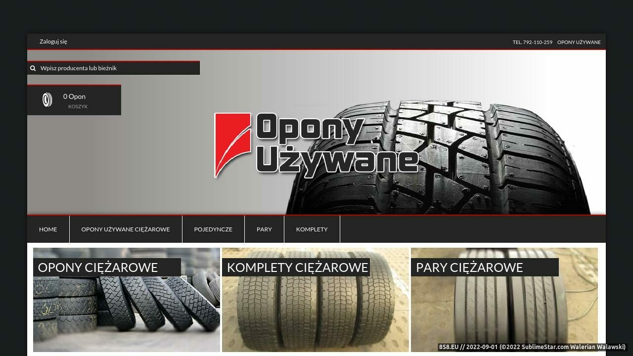 Zrzut ekranu Opony - sklep internetowy, zimowe i letnie opony