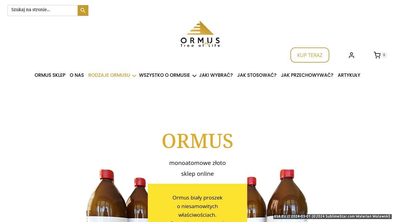 Ormus ze złotem oraz ormus ze srebrem (strona www.ormus-online.pl - Ormus Ze Złotem)