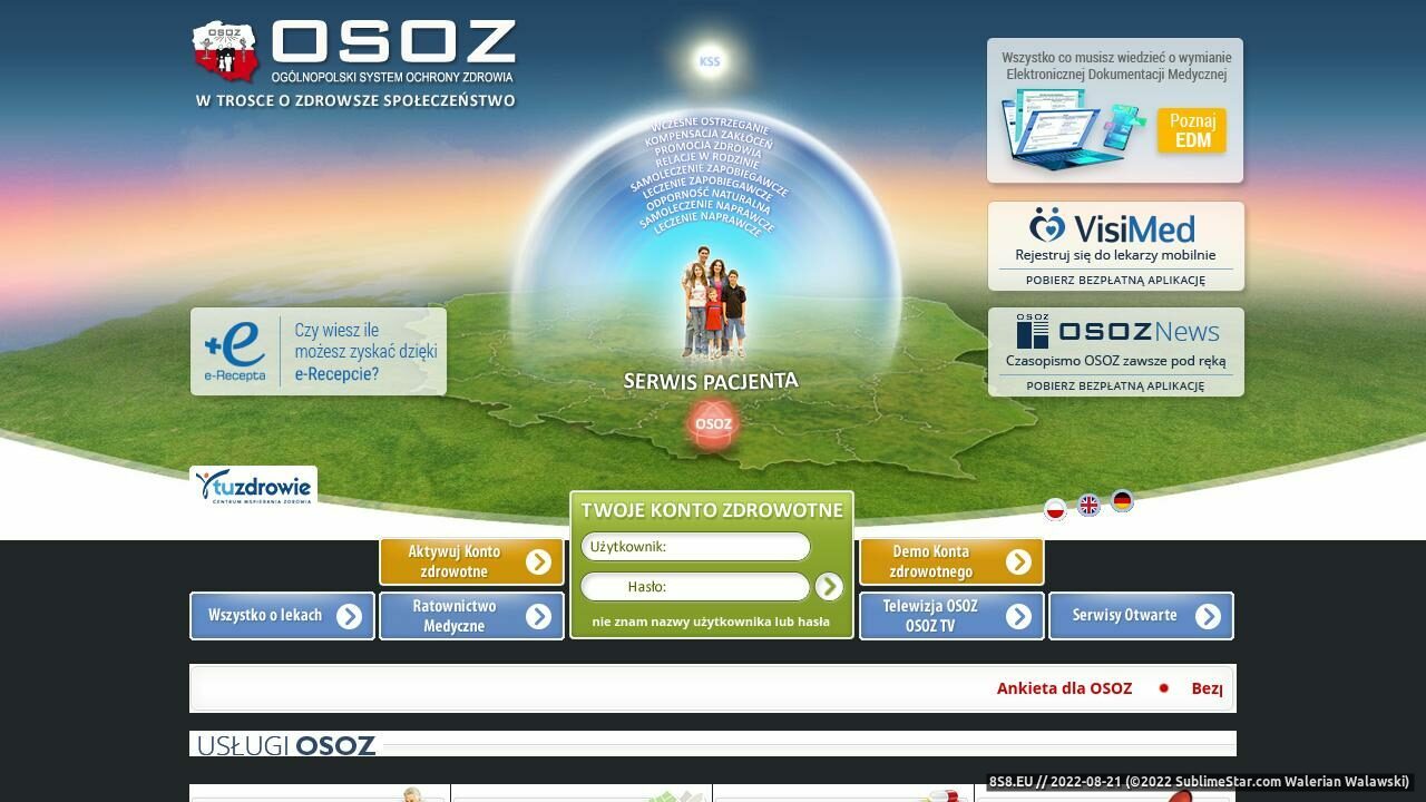Zrzut ekranu Programy profilaktyczne i zdrowotne