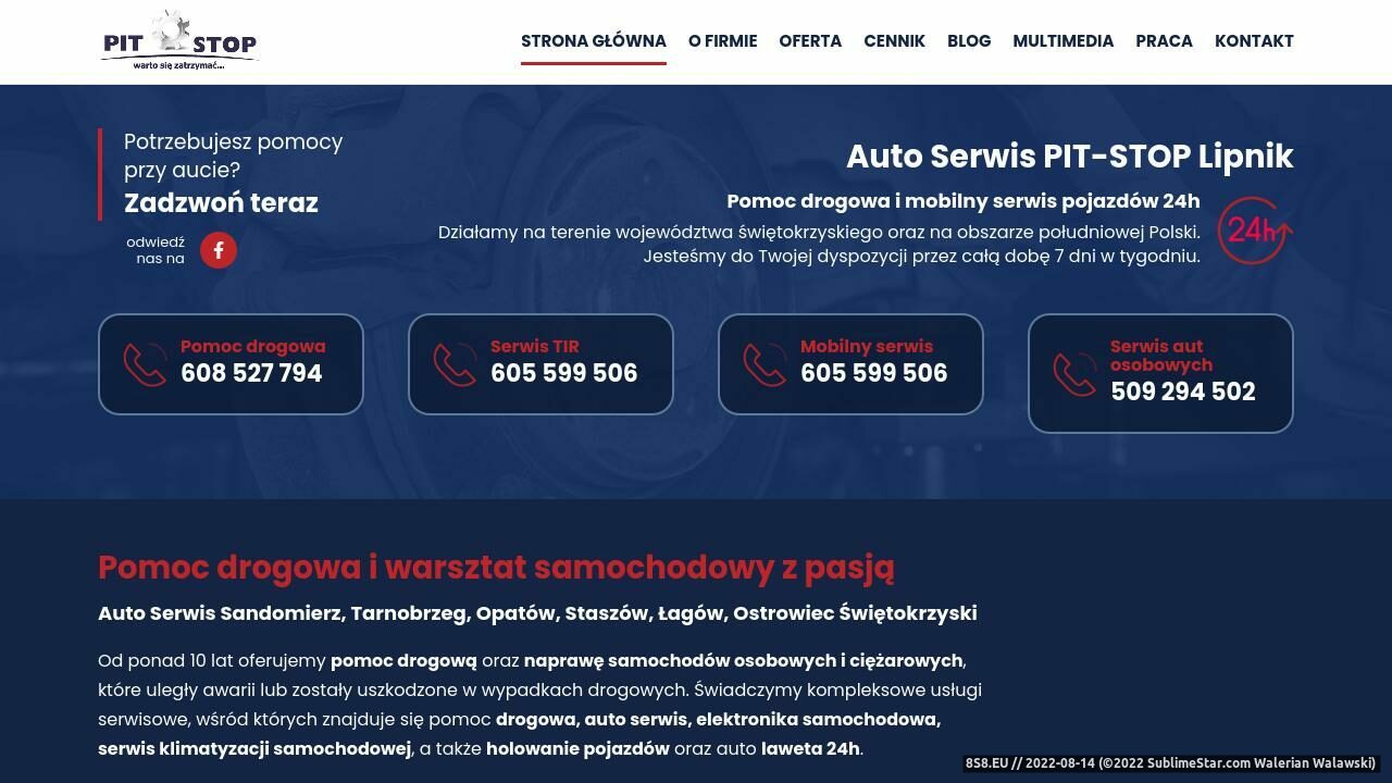 Pomoc drogowa, serwis mobilny TIR oraz warsztat (strona p-stop.pl - Pit-Stop Pomoc Drogowa)